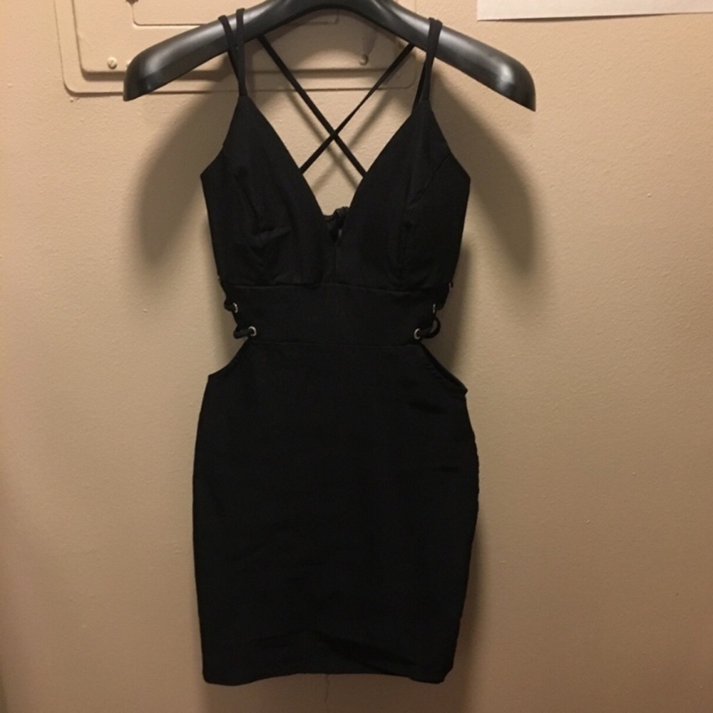 Black bodycon mini dress